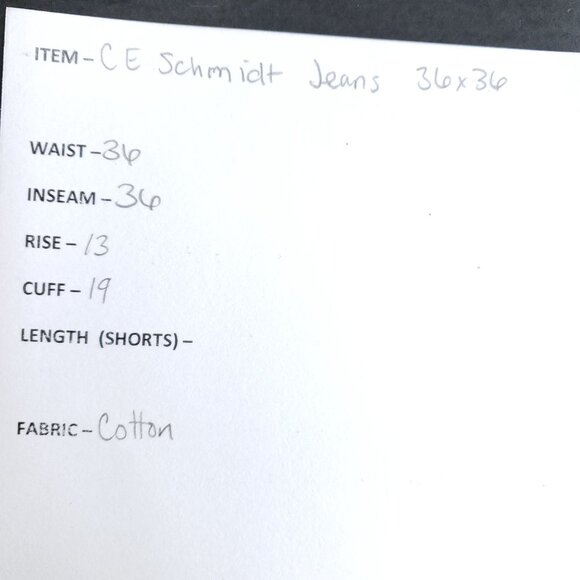 C.E. Schmidt Workwear Mens Size 36x36 Relaxed Fit Five-Pocket Blue Jeans - Picture 9 of 10